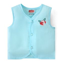 Babyhug 100% Cotton Woven Front Open Sleeveless Jhablas Floral Print Pack of 3- Pink & Blue