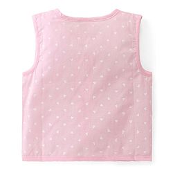 Babyhug 100% Cotton Woven Front Open Sleeveless Jhablas Floral Print Pack of 3- Pink & Blue