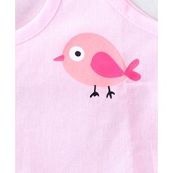 Babyhug 100% Cotton Woven Sleeveless Polka Dots & Birdy Printed  Tie Knot Jhabla Pack of 3 - Pink & White