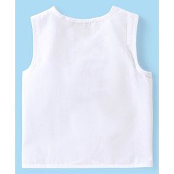 Babyhug 100% Cotton Woven Front Tie Knot Sleeveless Jhabla Solid Colour Pack Of 3 - White