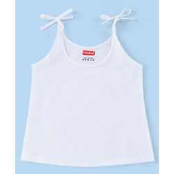 Babyhug 100% Cotton Woven Sleeveless Solid Color Tie Knot Vest Pack of 5 - White