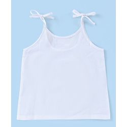 Babyhug 100% Cotton Woven Sleeveless Solid Color Tie Knot Vest Pack of 5 - White