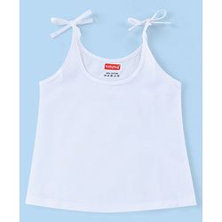 Babyhug 100% Cotton Woven Sleeveless Solid Color Tie Knot Vest Pack of 5 - White