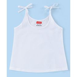 Babyhug 100% Cotton Woven Sleeveless Solid Color Tie Knot Vest Pack of 5 - White