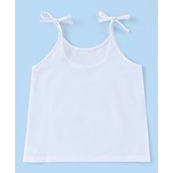 Babyhug 100% Cotton Woven Sleeveless Solid Color Tie Knot Vest Pack of 5 - White