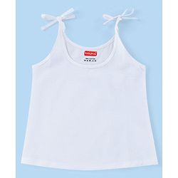 Babyhug 100% Cotton Woven Sleeveless Solid Color Tie Knot Vest Pack of 5 - White