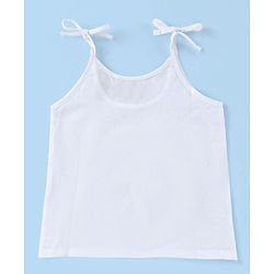 Babyhug 100% Cotton Woven Sleeveless Solid Color Tie Knot Vest Pack of 5 - White