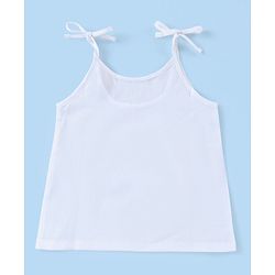 Babyhug 100% Cotton Woven Sleeveless Solid Color Tie Knot Vest Pack of 5 - White