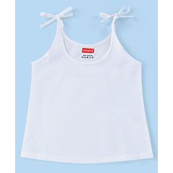 Babyhug 100% Cotton Woven Sleeveless Solid Color Tie Knot Vest Pack of 5 - White