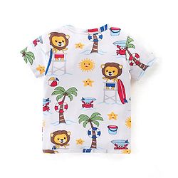 Babyhug 100% Cotton Half Sleeves Front Open Striped Vests Pack of 3 - Multicolor