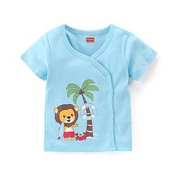 Babyhug 100% Cotton Half Sleeves Front Open Striped Vests Pack of 3 - Multicolor
