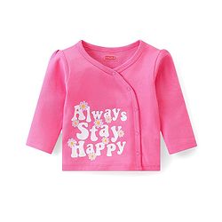 Babyhug 100% Cotton Knit Full Sleeves Checks & Floral Printed Front Open Vests Pack of 2 - Purple & Pink
