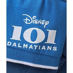 Babyhug Disney Cotton Knit Half Sleeves Polo T-Shirt  with 101 Dalmatians Graphics - Blue & Yellow