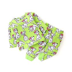 Babyhug Disney Single Jersey Full Sleeve Night Suit with 101 Dalmatians Print - Lime Green
