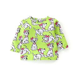 Babyhug Disney Single Jersey Full Sleeve Night Suit with 101 Dalmatians Print - Lime Green