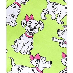 Babyhug Disney Single Jersey Full Sleeve Night Suit with 101 Dalmatians Print - Lime Green