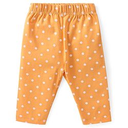 Babyhug Cotton  Lycra Knit Three Fourth Leggings  Floral Print Pack of 3 -Pink Purple & Yellow