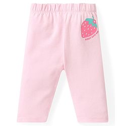 Babyhug Cotton Lycra Three Fourth Leggings Fruits & Floral Print Pack of 3 - Multicolour