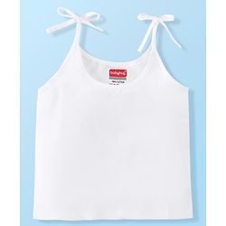 Babyhug 100% Cotton Woven Sleeveless Solid Color Tie Knot Vest Pack of 5 - White