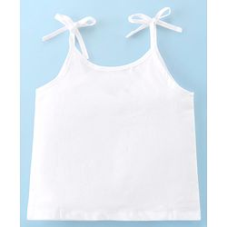 Babyhug 100% Cotton Woven Sleeveless Solid Color Tie Knot Vest Pack of 5 - White