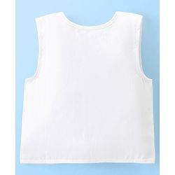 Babyhug 100% Cotton Woven Sleeveless Solid Color Front Open Jhabla Pack of 5 - White