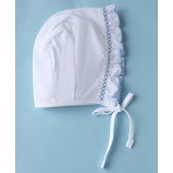 Babyhug 100% Cotton Caps Pack of 3- White