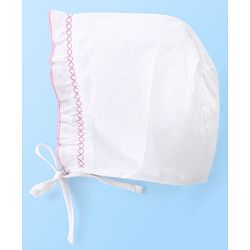 Babyhug 100% Cotton Cap Pack of 3- White
