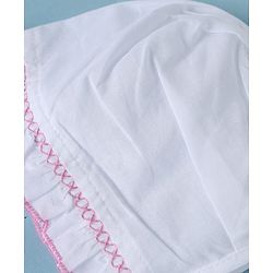 Babyhug 100% Cotton Caps Pack of 3- White