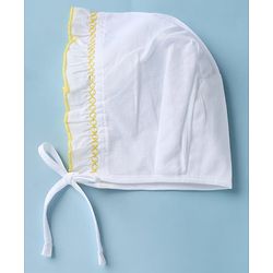 Babyhug 100% Cotton Caps Pack of 3- White