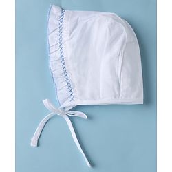 Babyhug 100% Cotton Caps Pack of 3- White