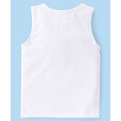 Babyhug 100% Organic Cotton Knit Sleeveless Solid Color Sandos Pack of 3 - White