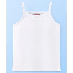 Babyhug 100%  Organic Cotton Knit Sleeveless   Slips Solid Colour  Pack of 3 - White