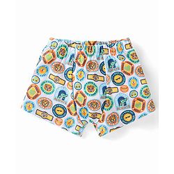 Babyhug 100% Cotton Antibacterial Trunks Crocodile Print Pack of 3 - Orange & Blue