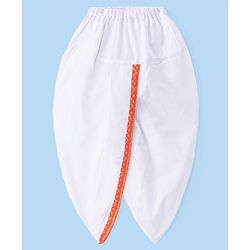 Babyhug Cambric Woven Full Sleeves Bandhani Printed Kurta With Dhoti Set - Orange & White
