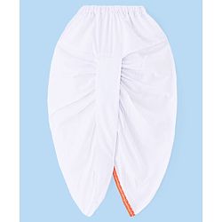 Babyhug Cambric Woven Full Sleeves Bandhani Printed Kurta With Dhoti Set - Orange & White