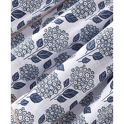 Babyhug Cotton Woven Half Sleeves Kurti Sharara & Dupatta Set Floral Print - White & Navy Blue