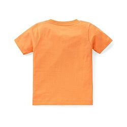 Babyhug Cotton Knit Half Sleeves Bunny Printed Night Suit - Orange & Blue