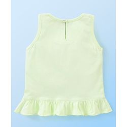 Babyhug Cotton Knit Sleeveless Night Suit Floral Print - Green & Pink
