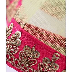 Babyhug  Sleeveless Floral  Embroiderd Choli &  Tiered Lehenga with  Dupatta Set - Green