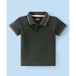 Babyhug Single Jersey Half Sleeves Polo T-Shirt & Shorts Set - Black &  White