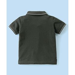 Babyhug Single Jersey Half Sleeves Polo T-Shirt & Shorts Set - Black &  White