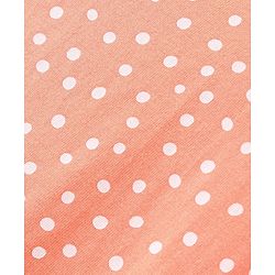 Babyhug Cotton Knit Single Jersey Frill Sleeves Nighty With Polka Dots Print - Peach