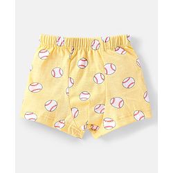 Babyhug 100% Cotton Trunk with Stripes & Baseball Print Pack Of 3 - Multicolor