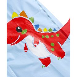 Babyhug Full Sleeves Below Knee Length Raincoat Dino Print - Blue