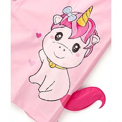 Babyhug Full Sleeves Below Knee Length Raincoat  Unicorn Print - Pink