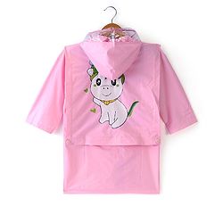 Babyhug Full Sleeves Below Knee Length Hooded Raincoat Unicorn Print - Purple