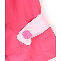 Babyhug Full Sleeves Below Knee Length Hooded Raincoat Snail Print - Pink