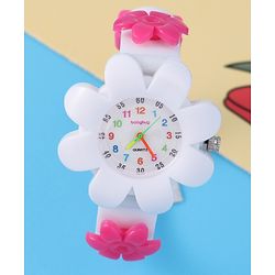 Babyhug Free Size Floral Shape Analog Watch  - White (Belt Color May Vary)