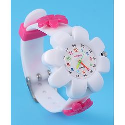 Babyhug Free Size Floral Shape Analog Watch  - White (Belt Color May Vary)