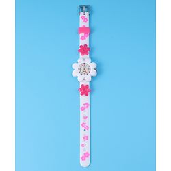 Babyhug Free Size Floral Shape Analog Watch  - White (Belt Color May Vary)